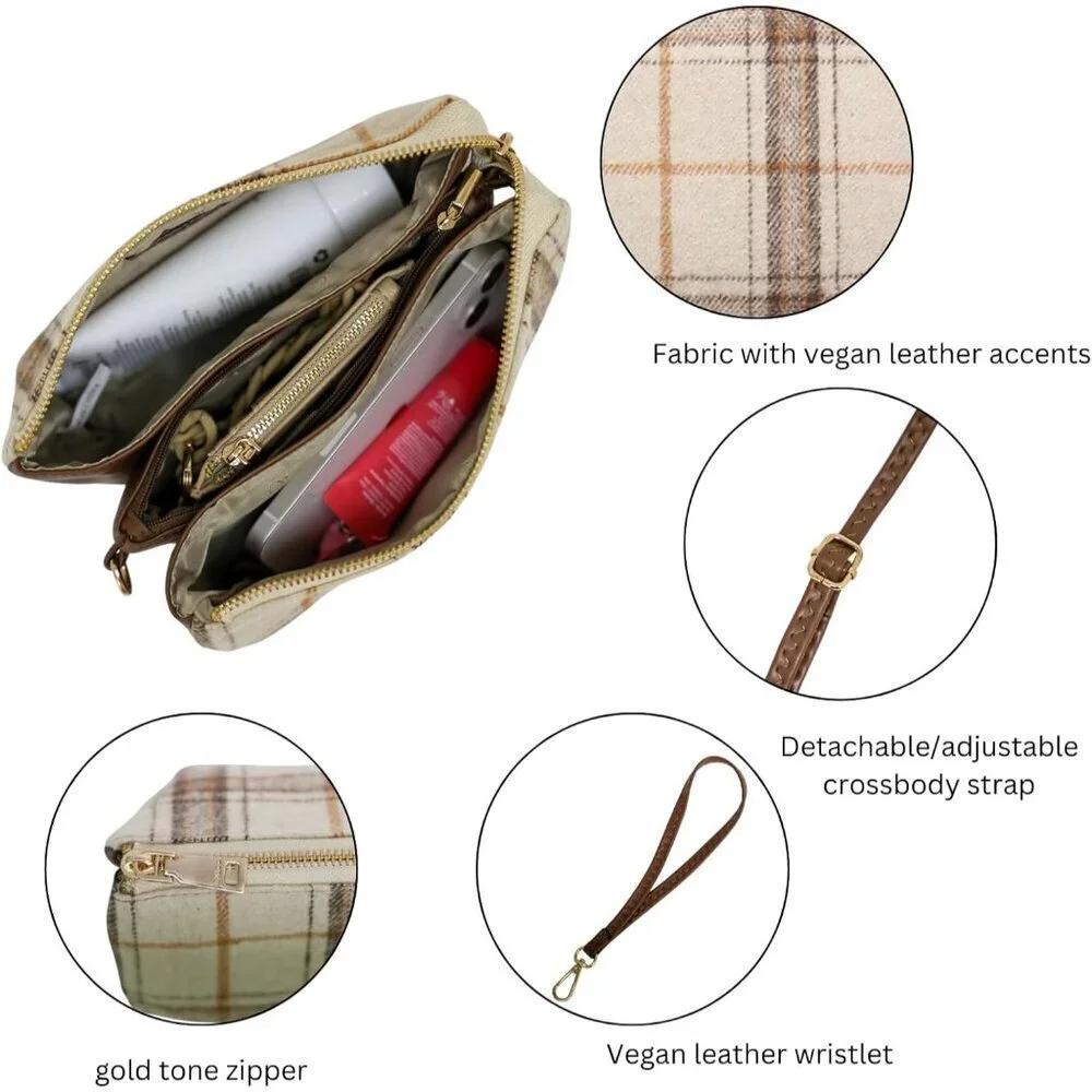 Vegan Leather Crossbody Bag Small Wallets Clutch Purse for Women